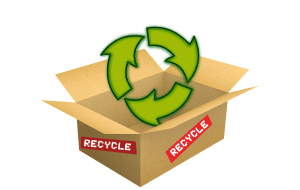 Karton mit Recycling-Zeichen