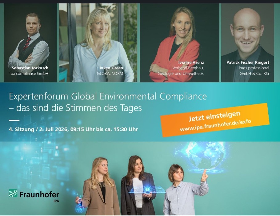 Mehr über den Artikel erfahren Vortrag beim Industrieforum »Expertenforum Global Environmental Compliance«
